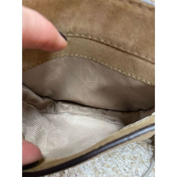 Michael Kors Dunn Suede Saddlebag Crossbody - Picture 9 of 10